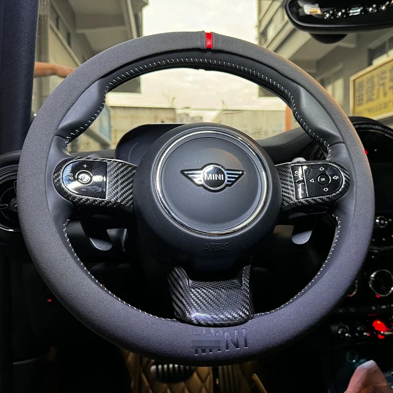 Brand New Carbon Fiber Material Trim 2022 Year New LCI Steering Wheel Cover Button For Mini Cooper F56 F55 F54 F60 F57