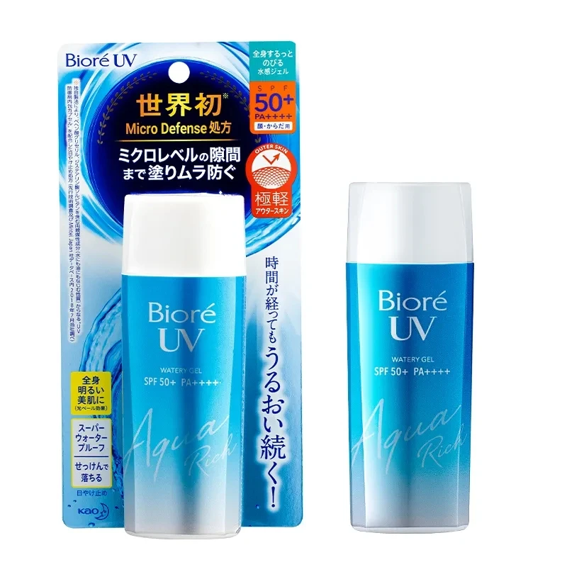 UV Aqua Rich Water Essence Creme Protetor Solar, Loção Clareadora, Cuidados com a Pele, Rosto e Corpo, Japão Biore, Gel Protetor Solar, SPF50