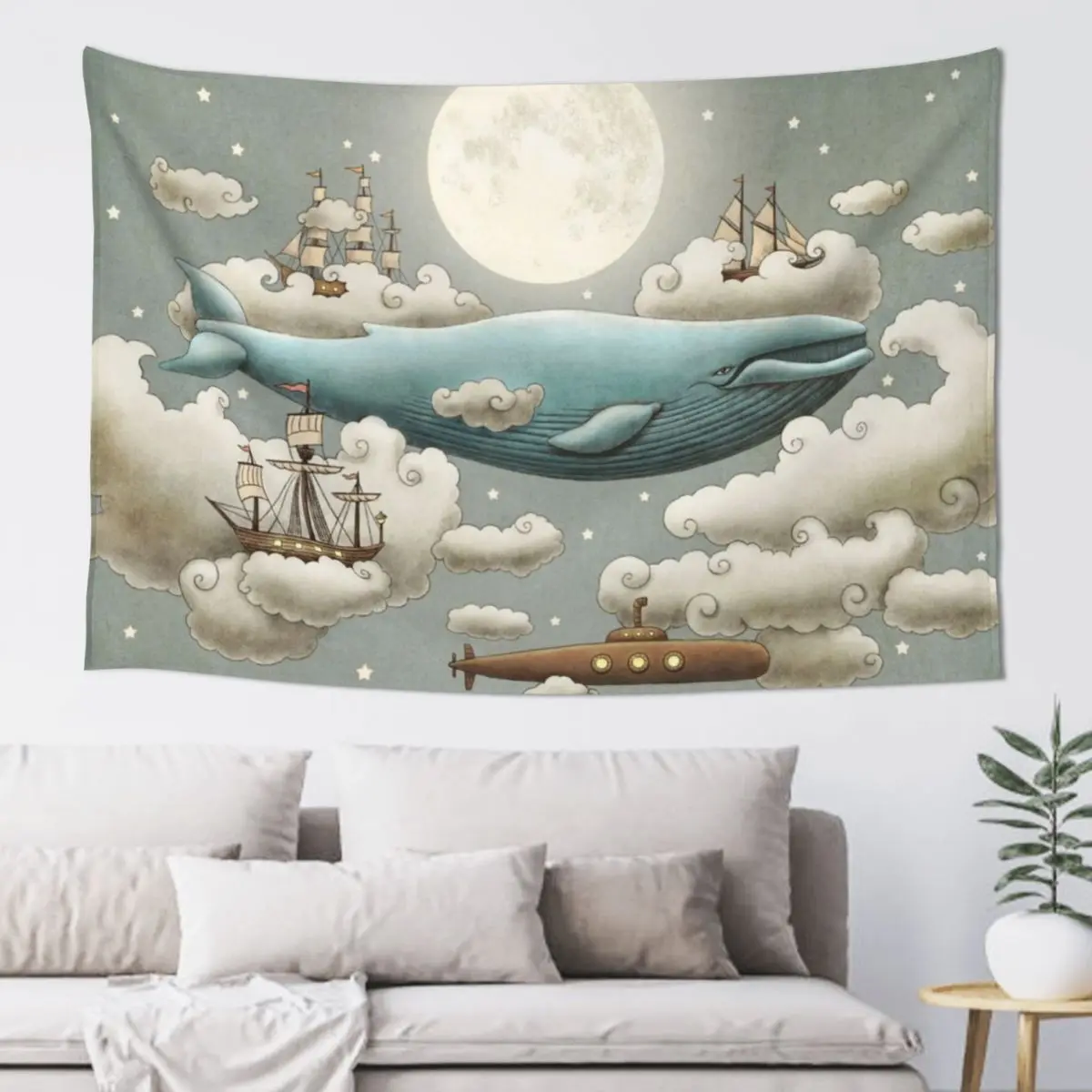 

Ocean Meets Sky - colour option Tapestry Room Decor Korean Style Art Mural Bedroom Decoration Tapestry