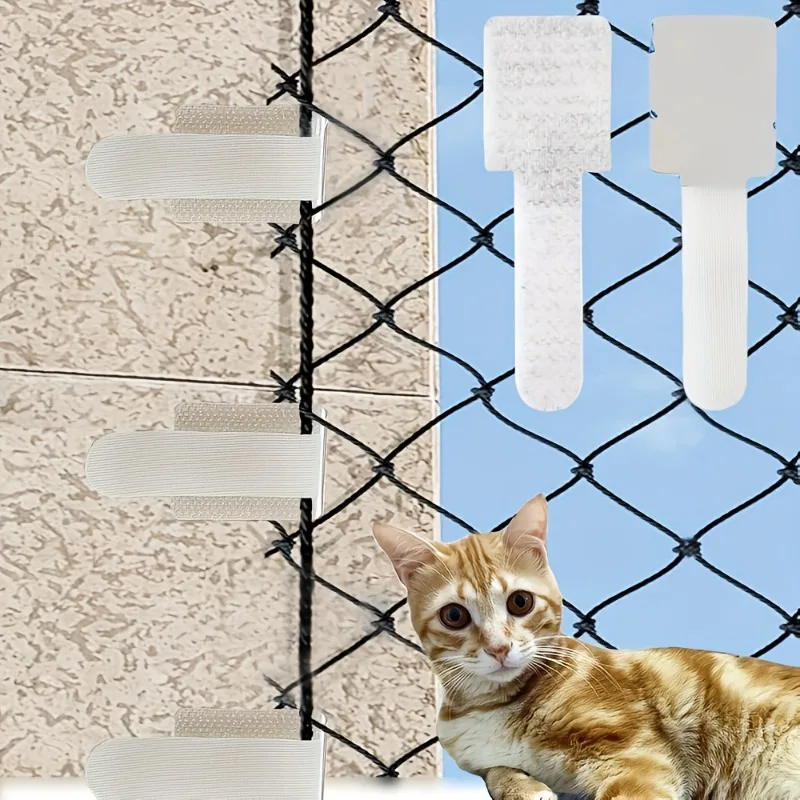 Outdoor Self Adhesive Hooks for Cat Safety Net, Resistant Fasteners for Balcony Terrace Anti-fall Pet Net Indoor Outdoor Install