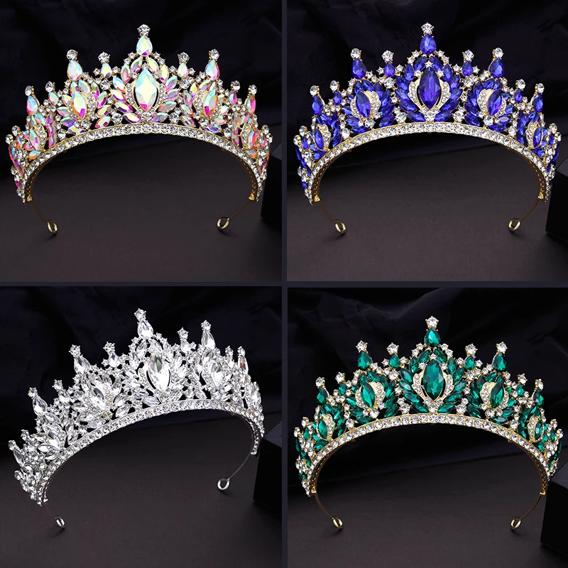 

Baroque Vintage Royal Queen Tiaras and Crowns for Bride Wedding Crown Headdress Girls Head Accessories Pageant