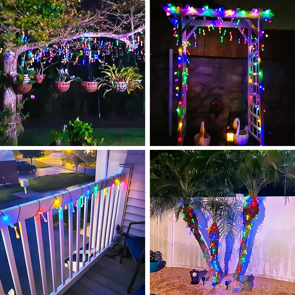 Water droplets Solar String Lights 5/7M  Waterproof Outdoor Decoration garland Fariy Lights Christmas Wedding party Garden