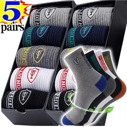 5 paia di calze sportive in cotone traspirante da uomo in fibra di bambù autunno e inverno calzini da uomo assorbimento del sudore deodorante business Sox