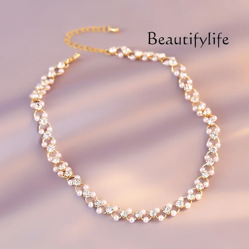 Temperament Pearl Necklace Women's Niche Premium Design Clavicle Chain