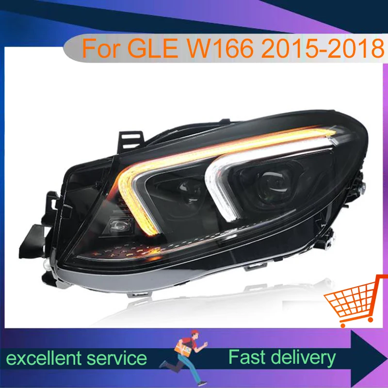 Auto Headlights For Benz W166 2015-2019 GLE Front Lamp LED Bulbs DRL Newest Upgrade Head Light Projector Lens Car Accessories view 5