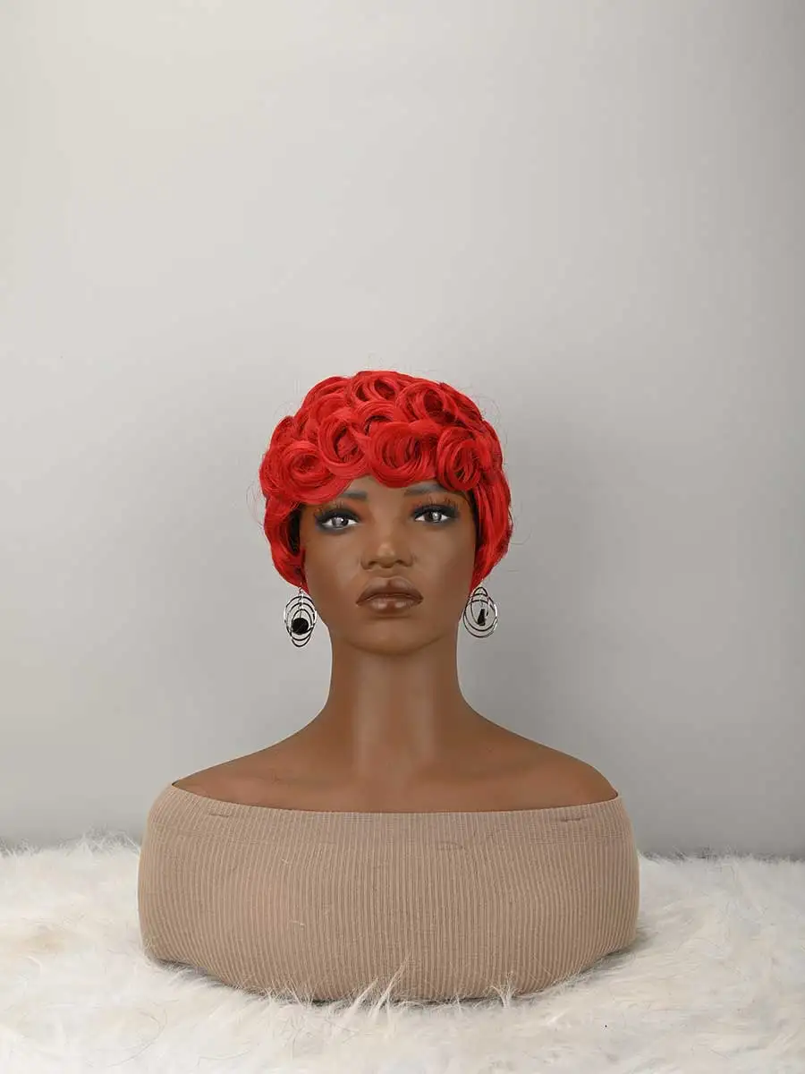 Short Pixie Wigs Short Curly Pixie Wigs Synthetic Wigs Natural Wavy Pixie Cut Wig Short Curly Layered Pixie Wig