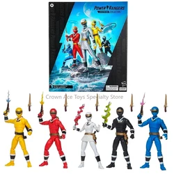 Mighty Morphin Power Rangers en caja, exclusivo, Multi-Pack Alien, amarillo, negro, blanco, rojo, azul, Ranger, juguetes de moda, muñeca, regalos de vacaciones