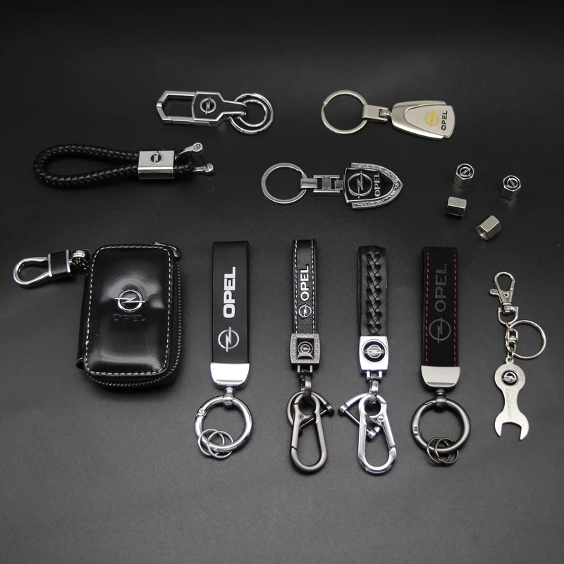 Porte-clés de voiture en métal/cuir, 1 pièce, emblème pour Opel Astra GTC Insignia Antara Meriva Zafira, anneaux, accessoires automobiles