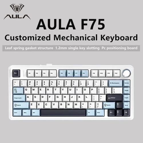 AULA F75 2,4G teclado mecánico inalámbrico/Bluetooth/con cable para juegos RGB personalizado 75% diseño estructura de junta de perfil OEM
