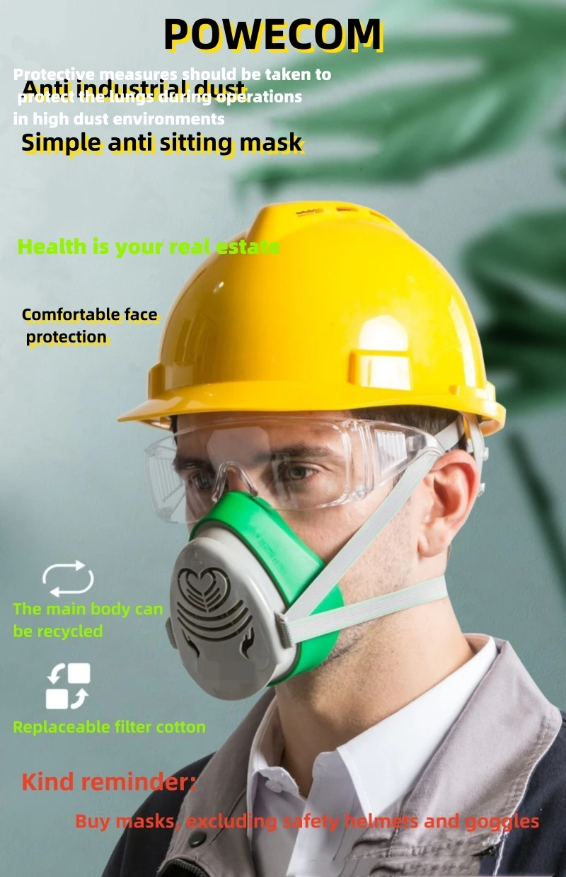 N3800 Dust Mask/Industrial Dust Coal Mine Cleaning Cement Grinding Breathable Water Wash/Filter Cotton KN90