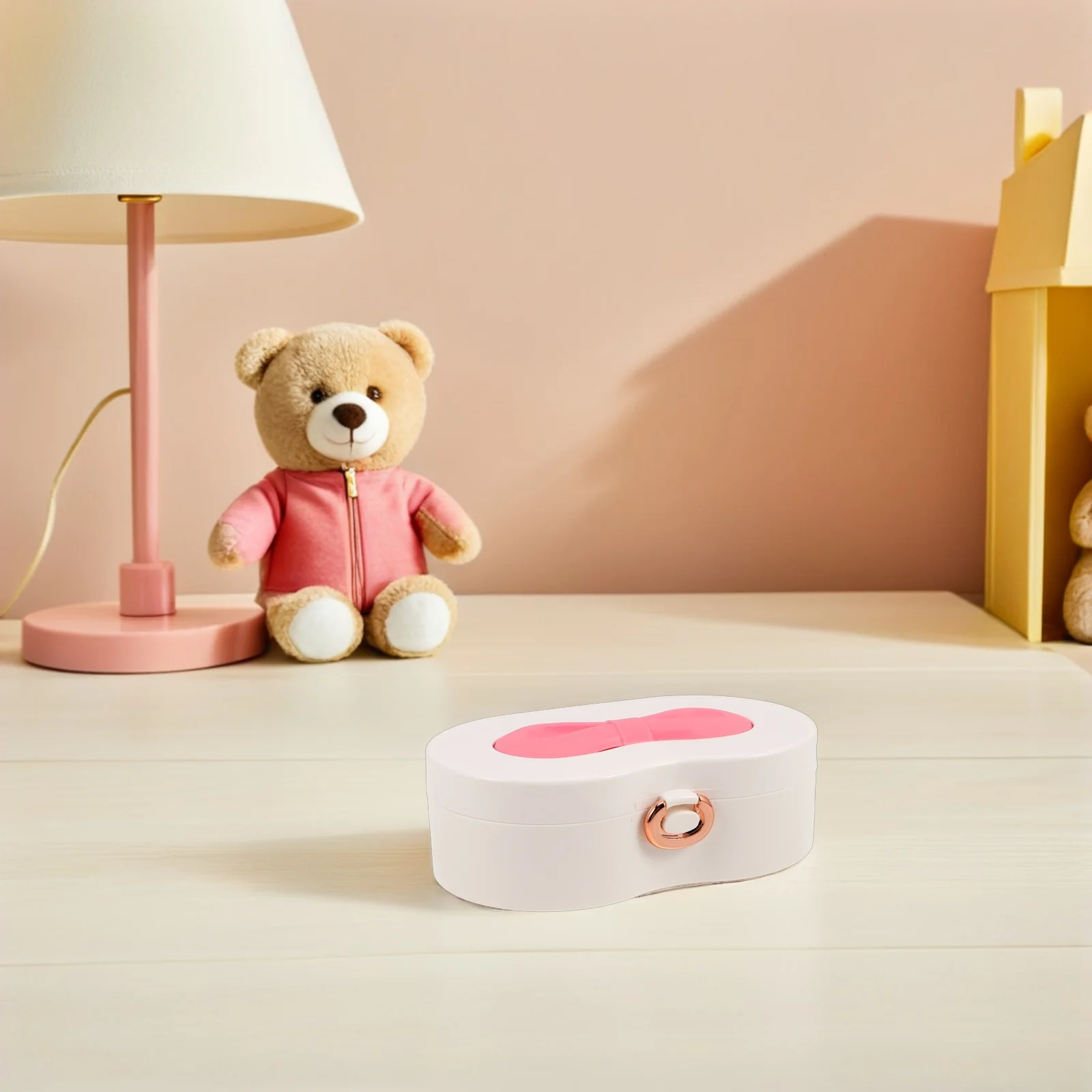 

Girls Makeup Case Butterfly Portable Organizer Mirror Multiple Compartments Princess Box Pretend Play Makeup Storage