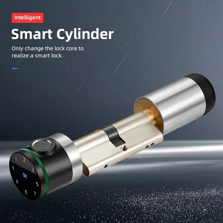 Vians APP 105มิลลิเมตรล็อคกระบอกลายนิ้วมือกันขโมย keyless แบบชาร์จไฟได้บ้านอพาร์ทเม้นอิเล็กทรอนิกส์อัจฉริยะ