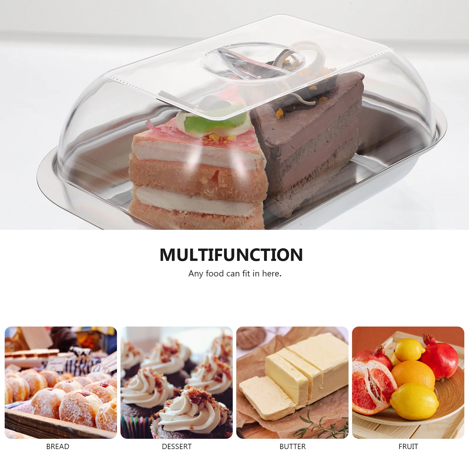 Caja de almacenamiento para platos de mantequilla, plato cubierto, soporte para postre de frutas, plato de mantequilla para el hogar, bandeja para galletas, vajilla, 1 Uds.