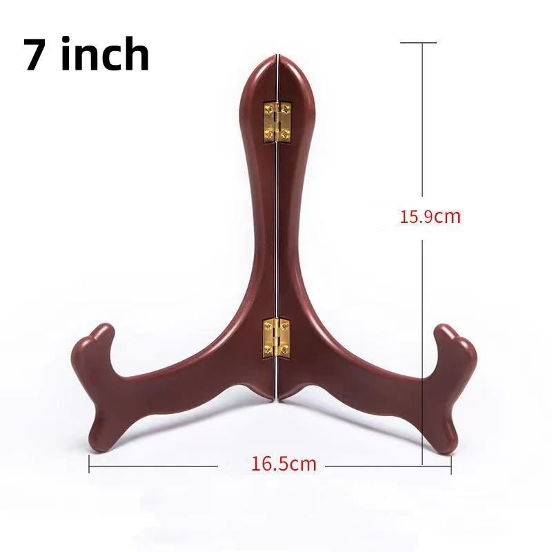 1pc Vintage Wooden Dish Display Rack Curved Design Handmade Foldable Easel Plate Tea Cake  Stand Kitchen Home Storage Rack view 2