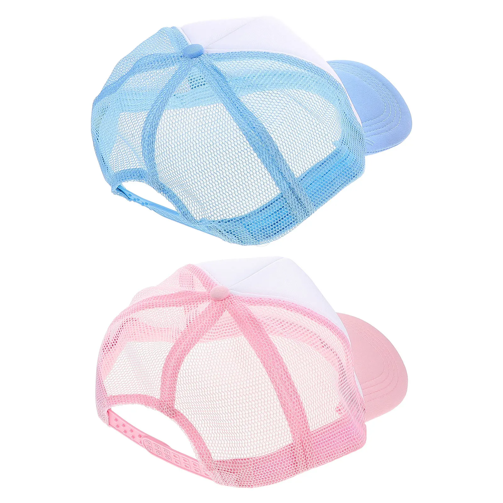 

2Pcs Wide Brim Sun Hat Breathable Adjustable Unisex Cap Uv Protection Stylish Summer Beach Baseball Cap Blank Hats