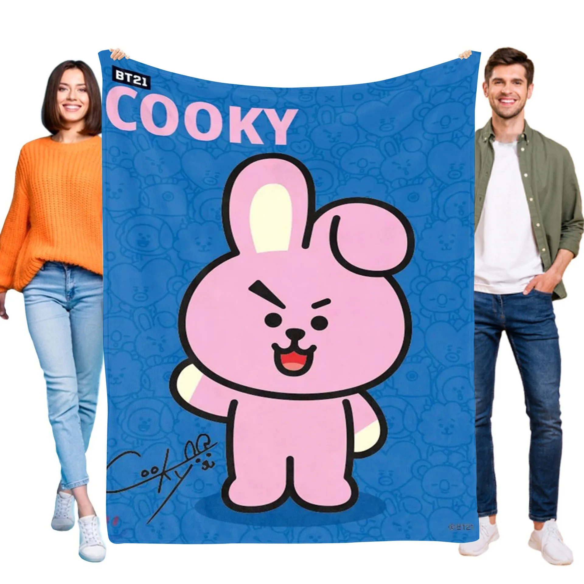 Kpop-BT21 Designer Throw Blanket 150x200 Fluffy Soft Blankets King Size Fleece Blanket Large Knitted Plaid Interior for Home