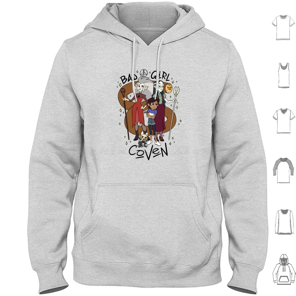 Bad Girl Coven Hoodies Long Sleeve Owl House Eda Hooty King Luz Coven