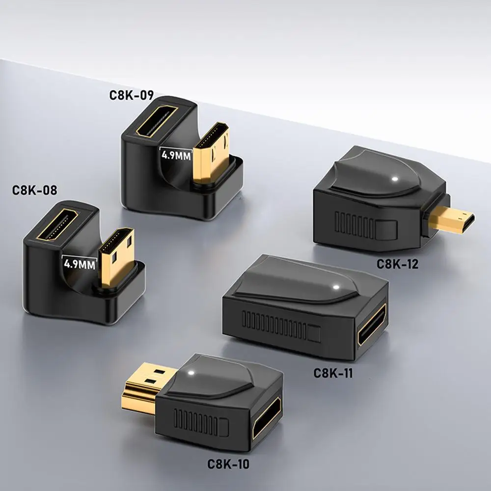 Mini HDMI-Compatible to Micro HDMI-Compatible 2.1 8K@60Hz Male To Female Converter Adapter For Monitor PC TV Projector Extender