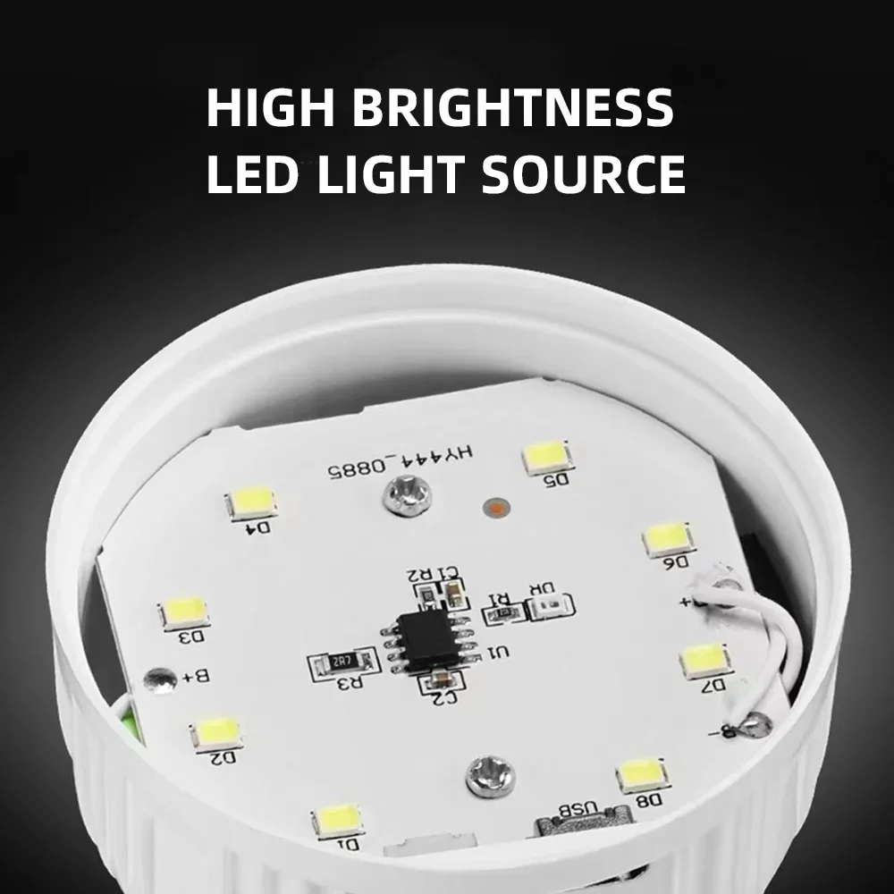 High Power USB Rechargeable LED Portable Lantern with Hook for Emergency Outdoor Camping Tent Lighting Flashlight Bulb