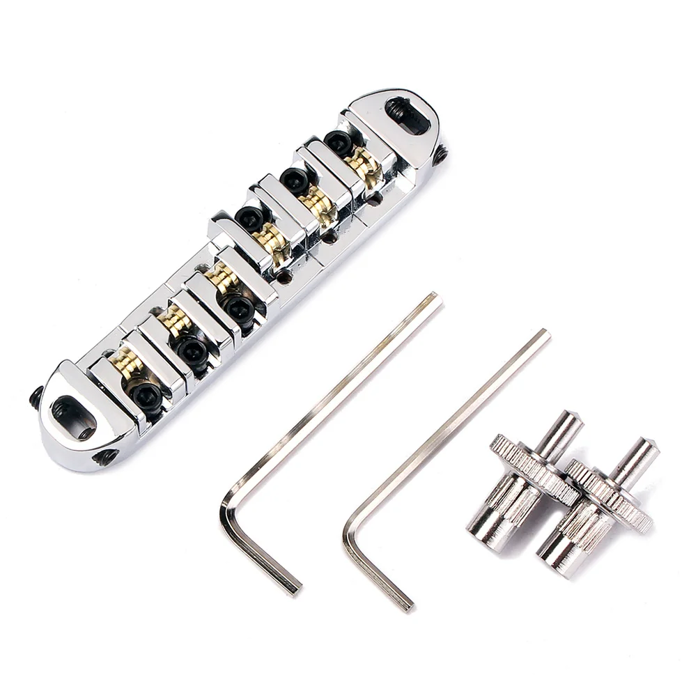 

Ga108a Roller Saddle Locking Bridge Silver Electric Guitar Tremolo Tailpiece High Quality Replacement Guitar Parts Accessories