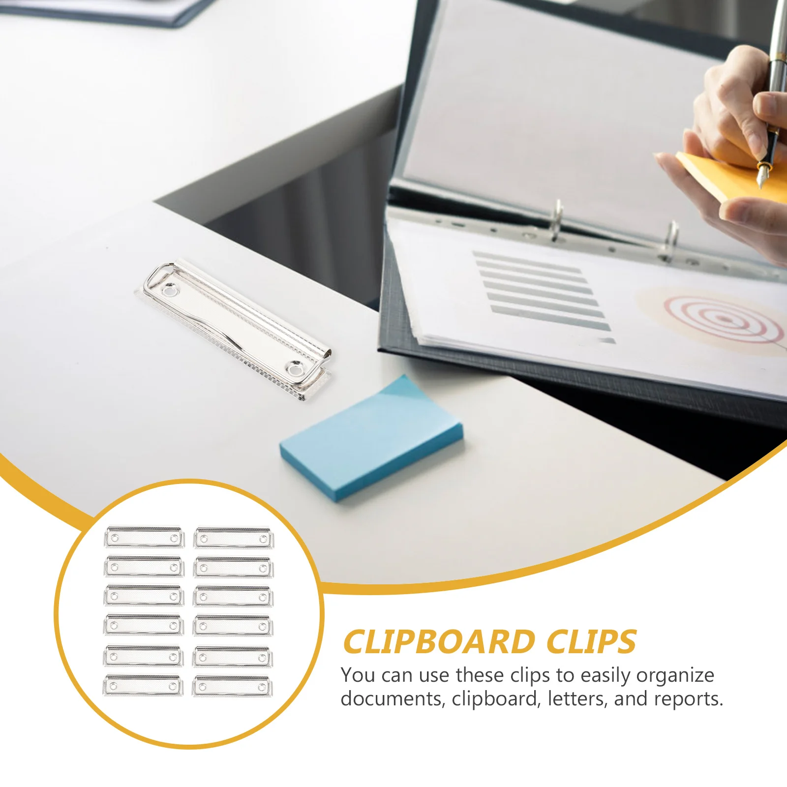 

15pcs Metal Clipboard Clips Iron Document Clamps For Office School Stationery Supplies File Board Writing Organizer Clamp Rivet