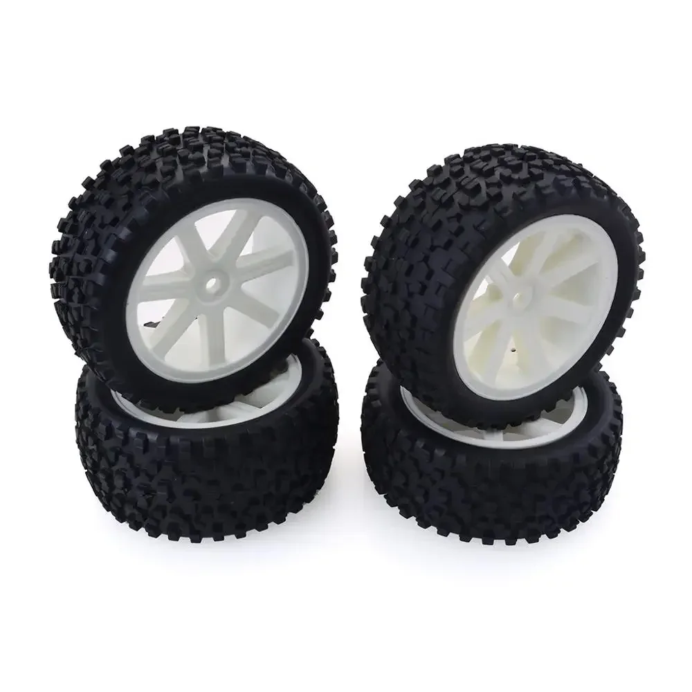 4PCS 1/10 RC Car Rubber Tyres Plastic Wheels for Redcat HSP HPI Hobbyking Trxs Losi VRX LRP ZD Racing 1/10 Buggy