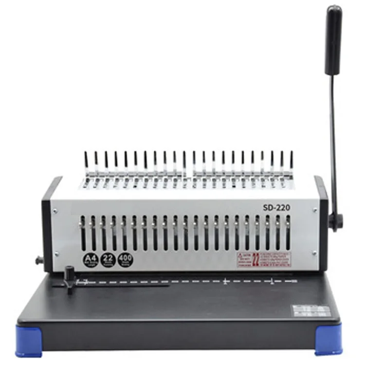 Comb Binder Manual 21 Hole Comb Rubber Ring Binding Machine Glue Binding Punch Machine DX-220