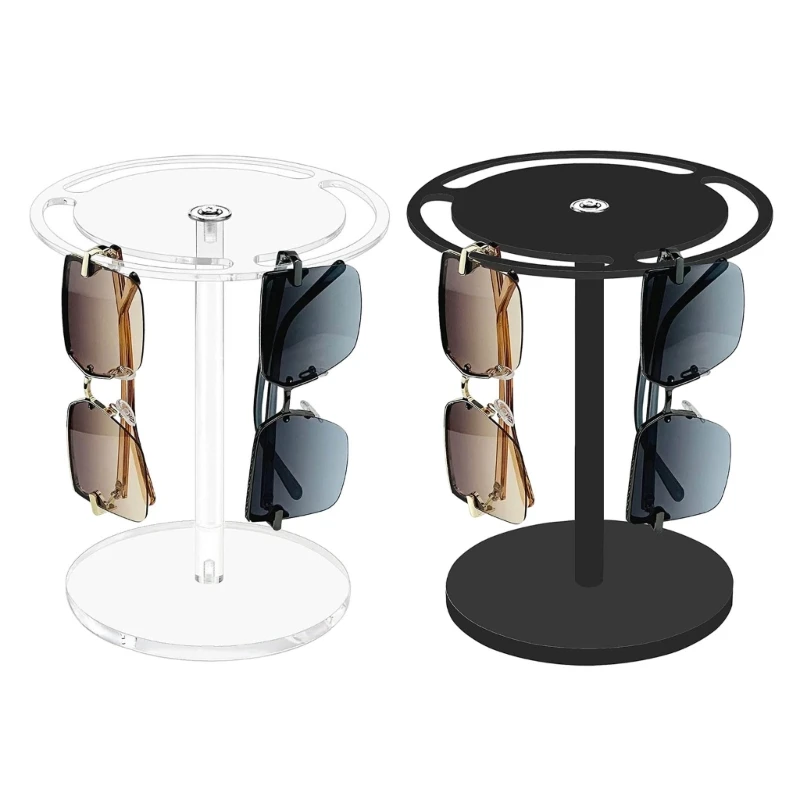 360° Rotating Round Glasses Display Stand Black Glasses Desktop Display Stand Sunglasses Holder Stand Home Store Displays shelf