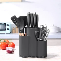 Multi-Function Knife holder Stand for Kitchen Chef Spoon Fork Kitchen Organizer Rack Flatware Drainer Storage Box Kitchen Tools