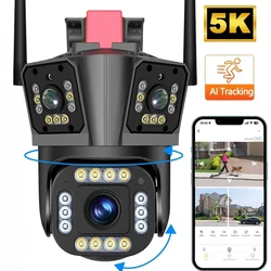 IPC360 HOME 5K 12MP WiFi PTZ Surveillance Camera Three Lens Two Way Audio Auto Tracking Color Night Vision IP66 Security Camera