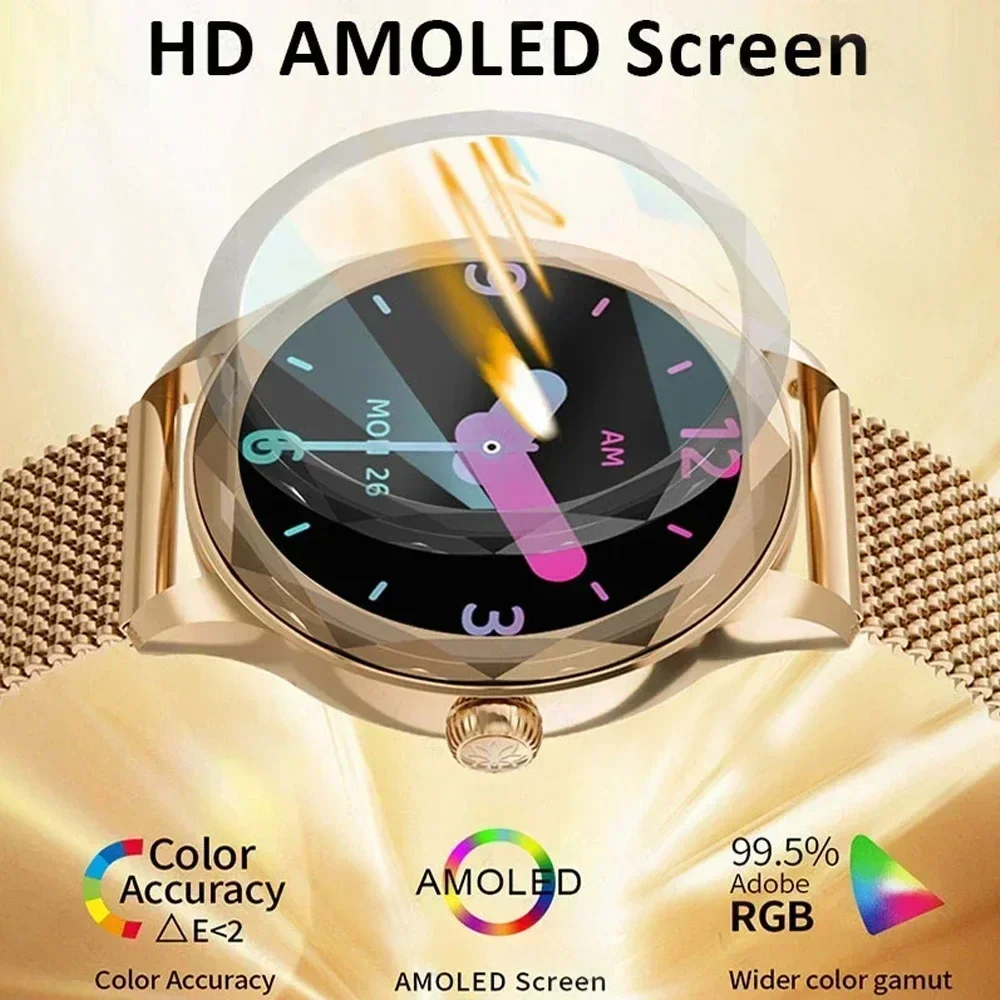 Zordai OD8 جديد AMOLED شاشة المرأة Smartwatch بلوتوث دعوة 1.19 الساعات الذكية مراقبة الصحة IP68 مقاوم للماء اللياقة البدنية