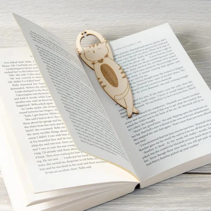 Cat Bookmark Paper Wooden Book Markers For Reading With Adorable Expression Animal Book Markers Reading List Bookmark Cat