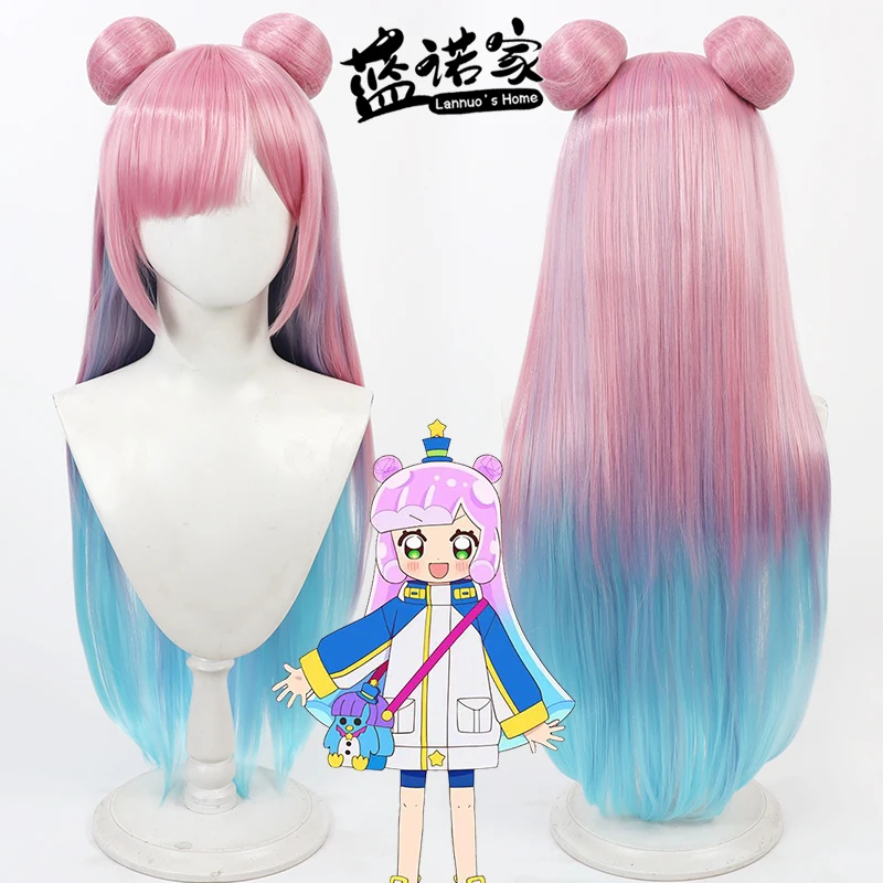 Anime Cute Slime Puniru Cos Cosplay Wig Halloween Carnival Party Props Synthetic Hair Heat Resistant Fiber + Wig Cap