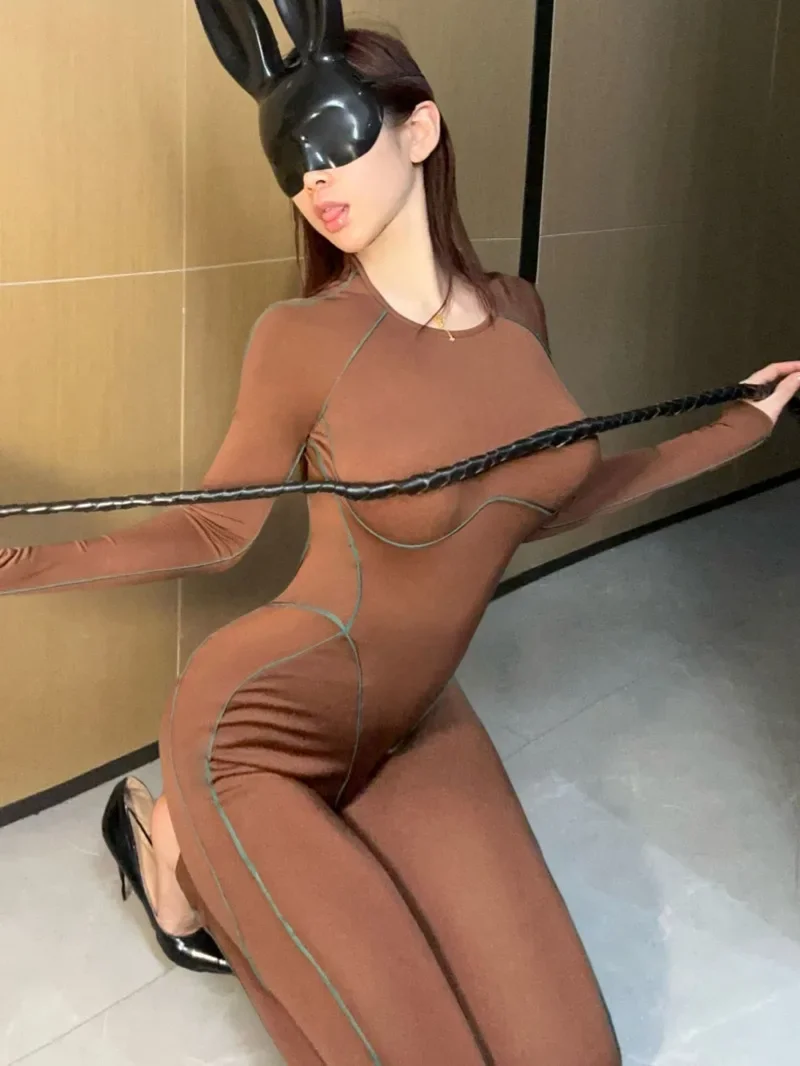 

Sexy Curve Style Slim Round Neck Sexy Backless Simenual Corset Jumpsuit Body Suits For Women Jumpsuits O Neck Hot Sexy Women KP7
