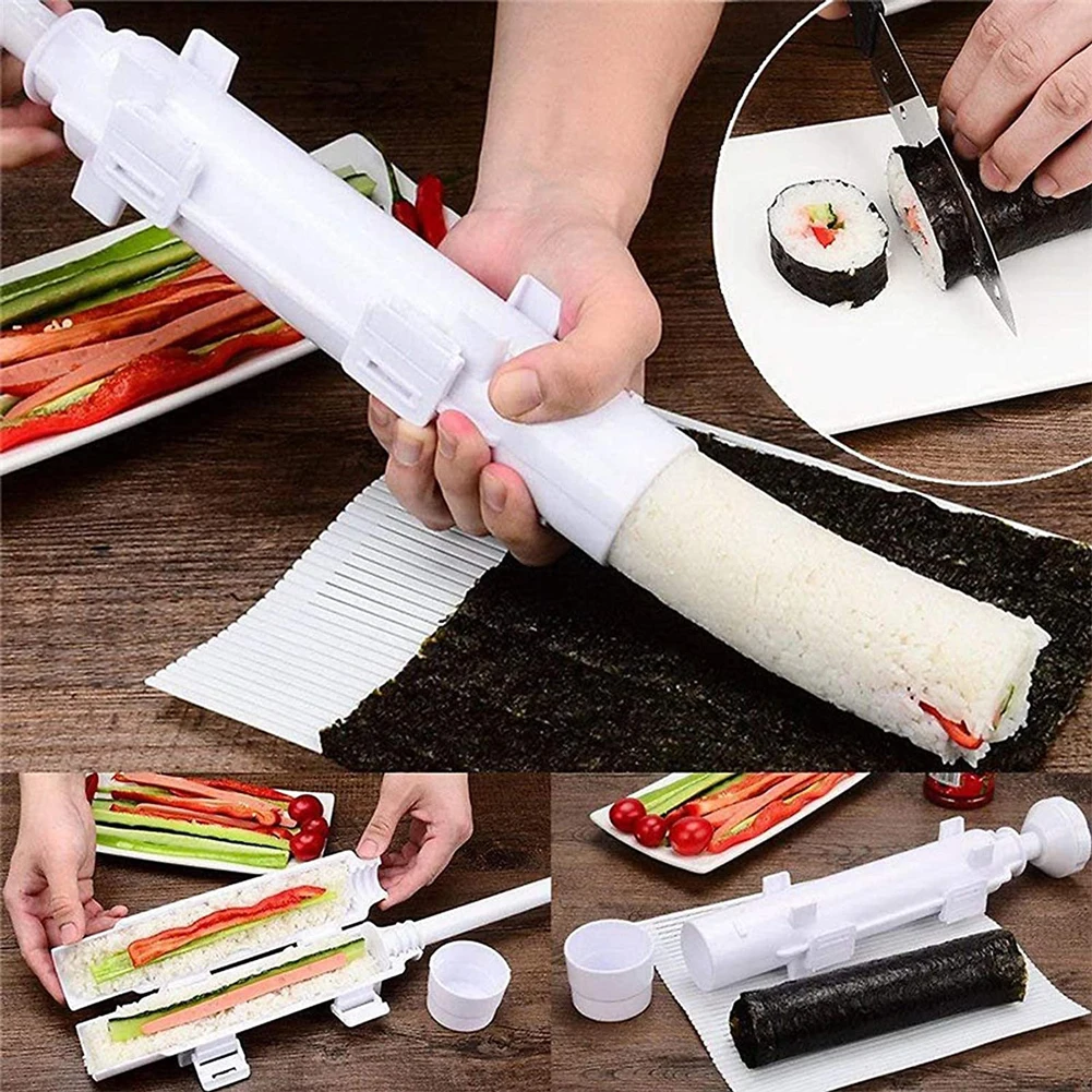 Quick Sushi Maker Japanese Roller Rice Mold Bazooka Vegetable Meat Rolling Tool DIY Sushi Making Machine Kitchen Gadgets Tools