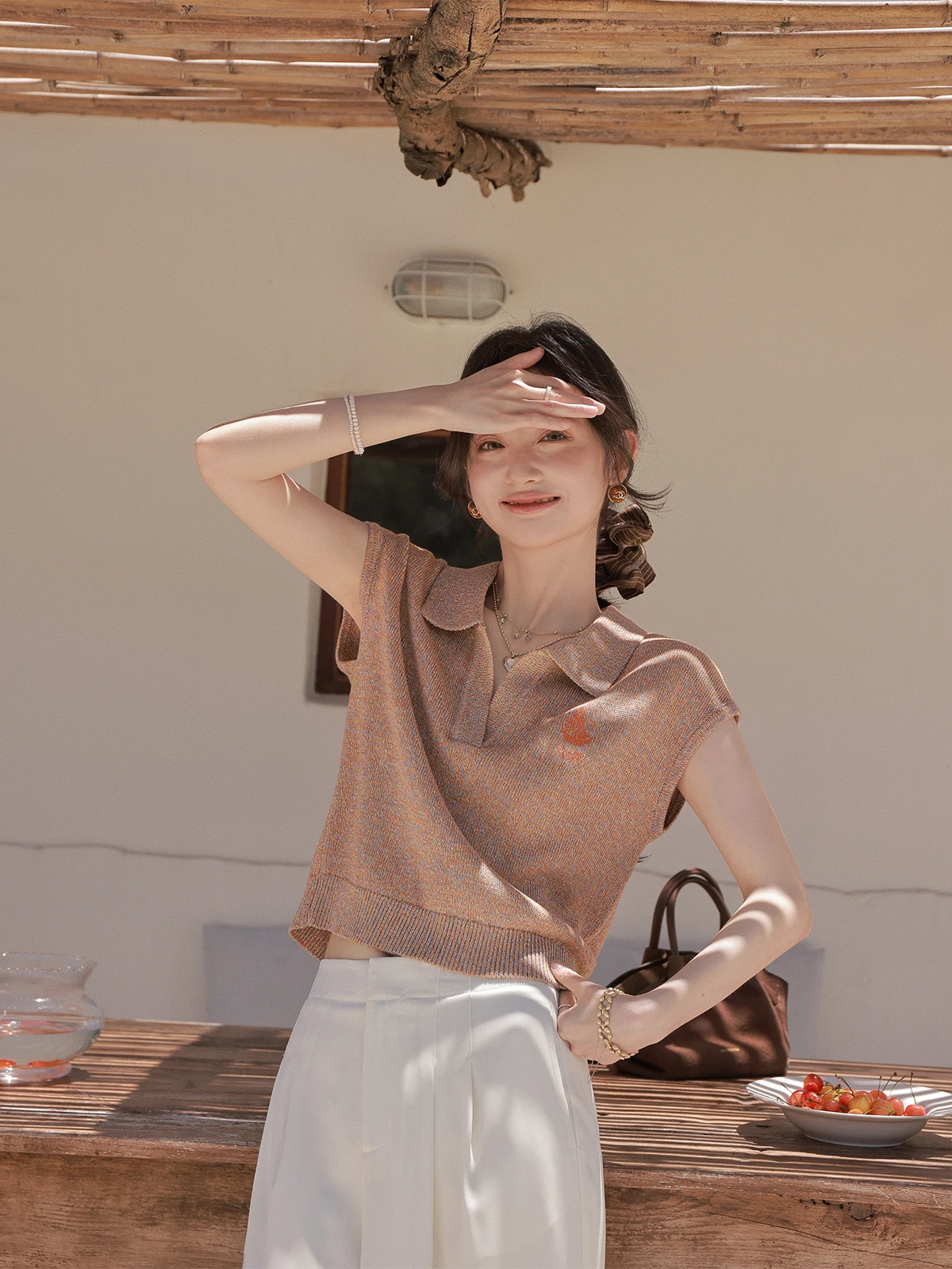 

Faionable Multicolor Knitted Vest for Women Commute Sle High nce Lady Personali Old Money Mix Color Vest