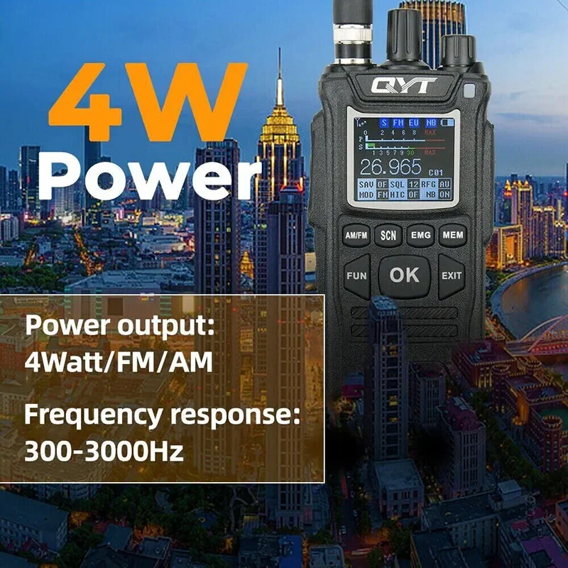 Imagem -06 - Qyt-walkie Talkie de Mão Padrão am fm Original 27mhz Cb58 26.96527.405mhz 40 Canais 4100mah Bateria