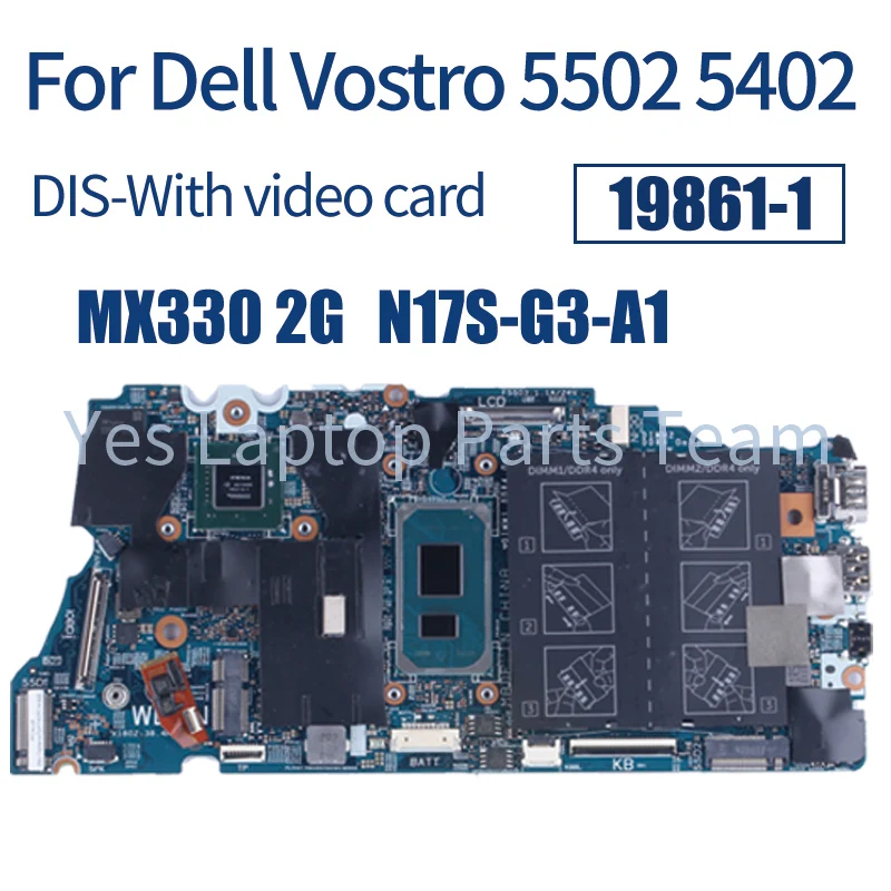 لوحة أم للكمبيوتر المحمول Dell Vostro 5502 5402 19861-1 0WNVYK 0MTYV1 0W3XW5 0J9Y6J 0HWH1N I5 I7 11th MX330 2G لوحة أم للكمبيوتر المحمول