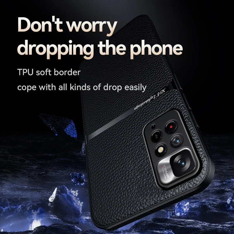 Para Redmi Note 11 Pro Plus 11S 11T 5G 4G funda de teléfono protección de lente completa fundas de silicona suave placa de Metal integrada soporte para coche