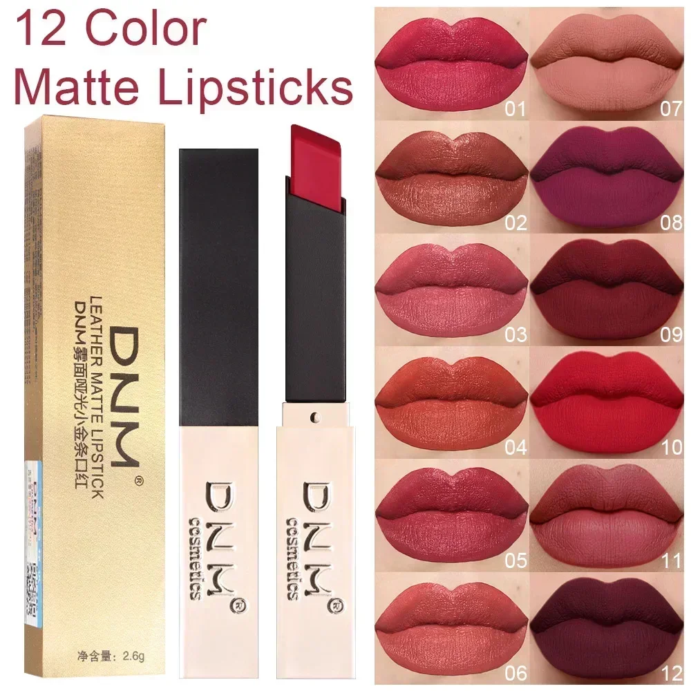 

DNM 12 Color Matte Lipstick Waterproof Moisturize Velvet Sexy Lip Gloss Matte Popular Color Lasting No Sticky Fashion Makeup
