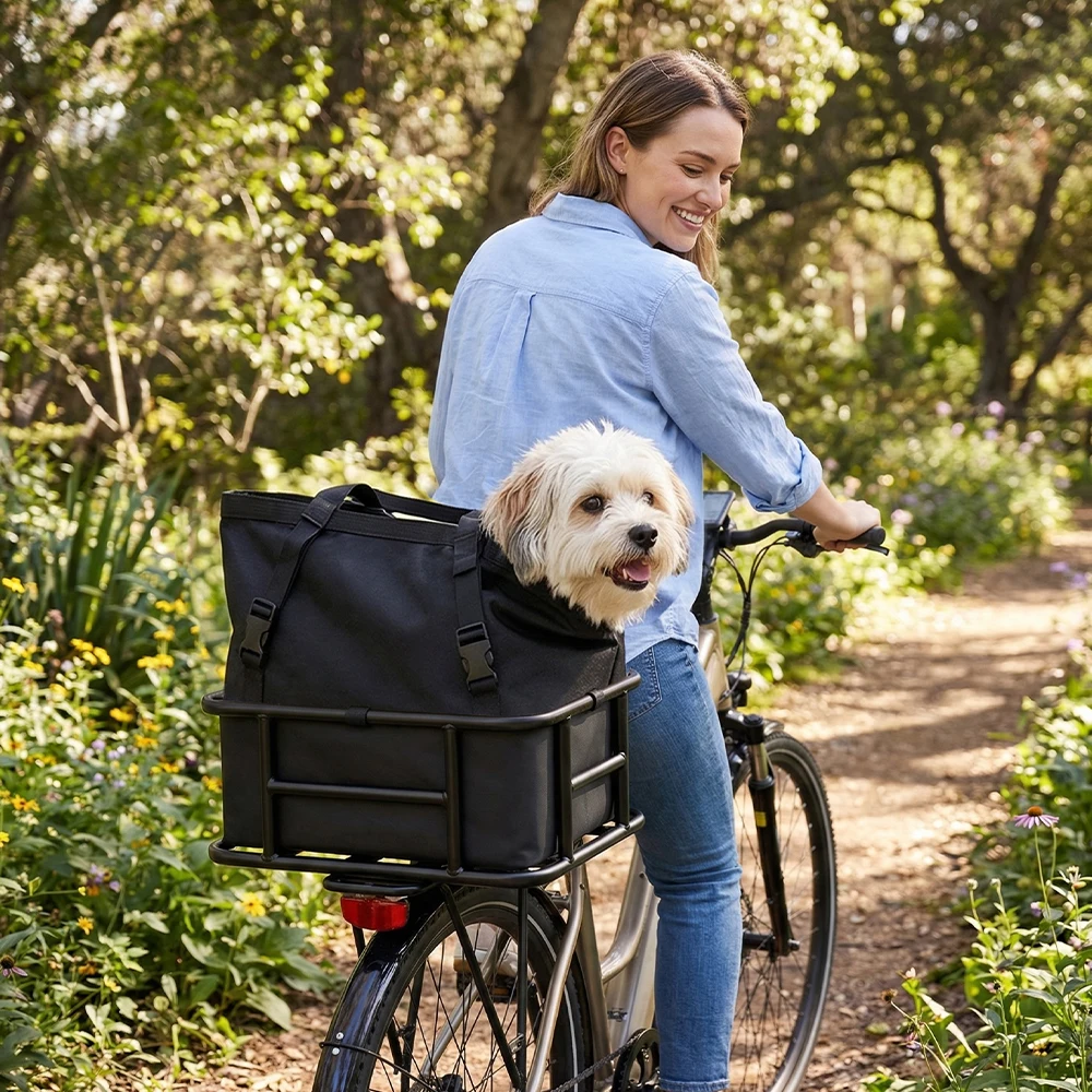 NEWBOLER E-Bike Gepäckträgertasche aus Eisen, Große Kapazität Fahrradkorb für Outdoor-Reisen, Einkaufen, MTB und Rennräder – Detail 21