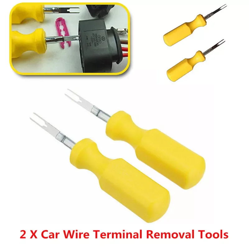 

2pcs/Set Car Plug Terminal Removal Tool Key Pin Extractor Puller 2mm 3mm Electrical Wire Connector With Handle Automotive Repair