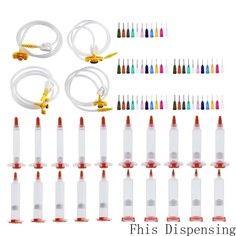 

3cc 5cc 10cc 30cc 55cc Syringe Solder Paste Adhesive Glue Liquid Dispenser and Dispensing Needle Tip