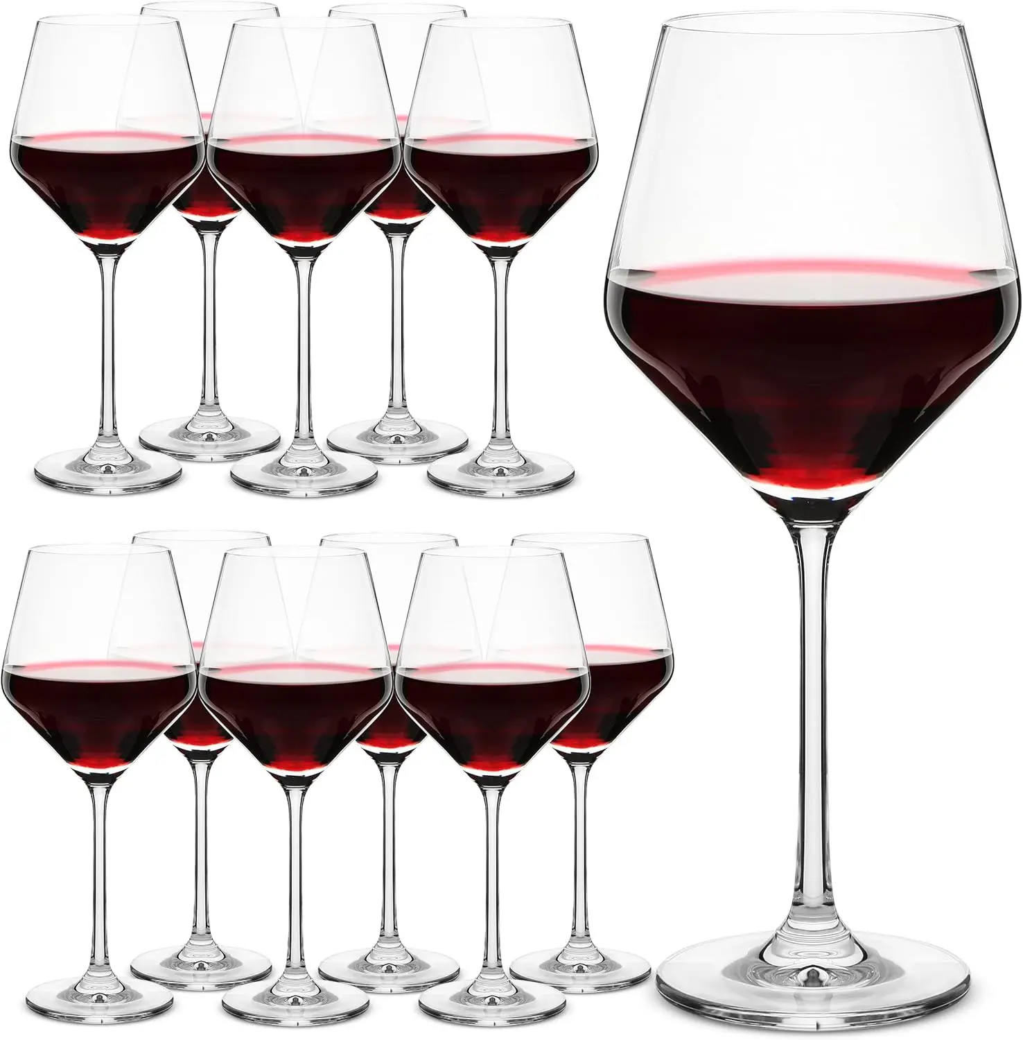 

Btat- Набор бокалов для вина, набор из 12 штук, 15 унций, бокалы для вина с длинным ножом и стебелью, рождественские подарки