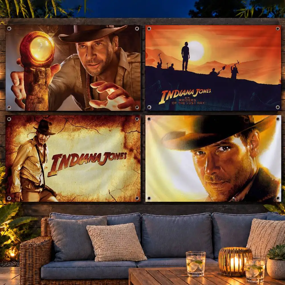Classic Game Indiana Jones and the Fate of Atlantis Indoor Outdoor Flag Banner Party Decor Hanging Wall Backdrop