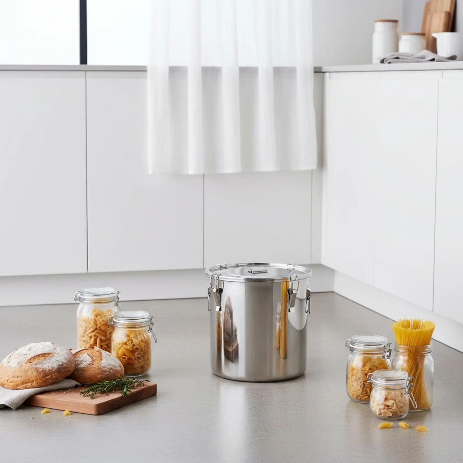 Stainless Steel Sealed Container Airtight Closure Stainless Steel Container with Lid Sturdy-Duty Sealed Milk Can Thickened