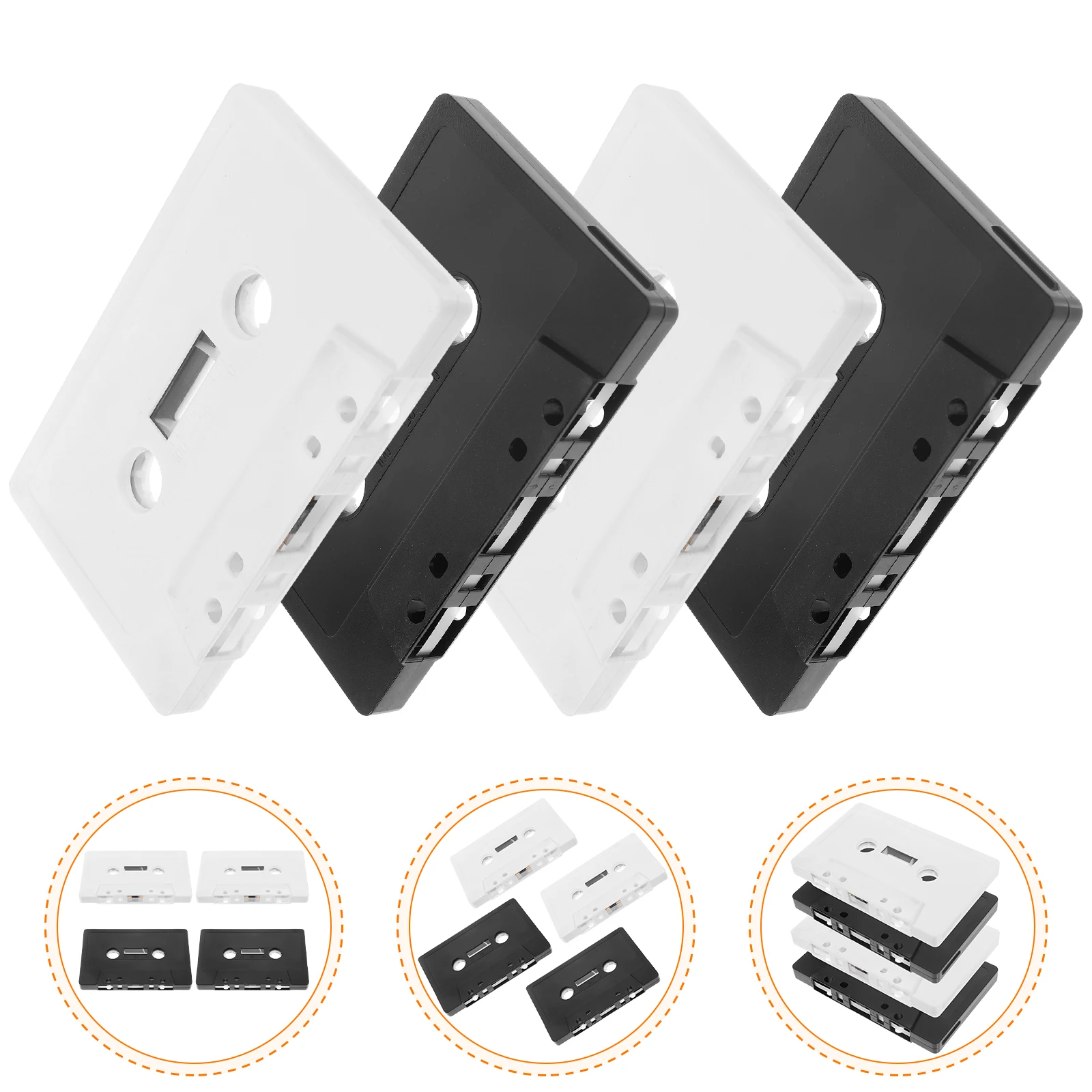 

4pcs Blank Cassette Tapes Diy Wall Decor Retro Vintage Ornament For Home Party Handcraft Cassette Shape Adornment Empty Tape