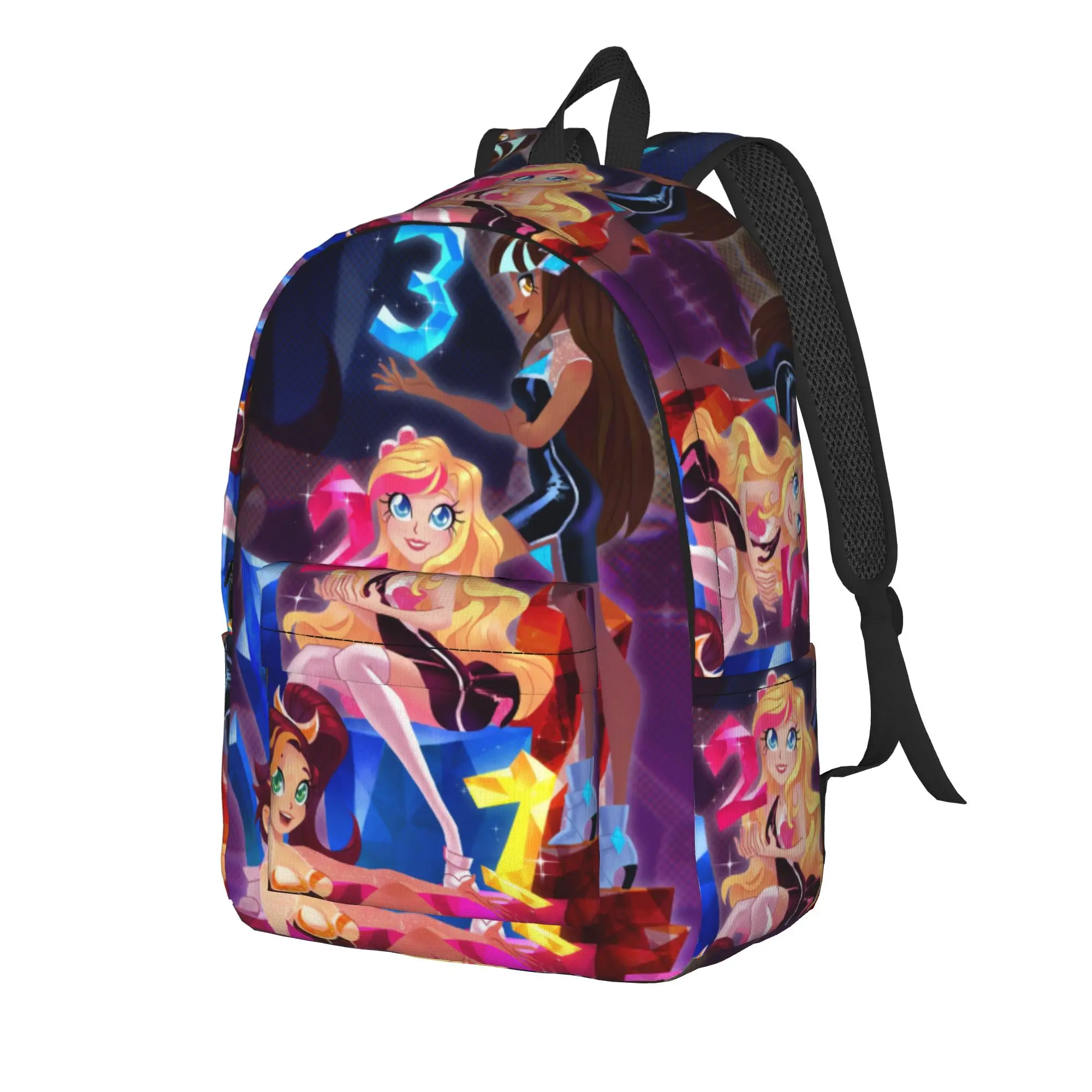 LoliRock Backpack Unisex  Breathable Backpacks Polyester Cute High School Bags Hiking Colorful Rucksack