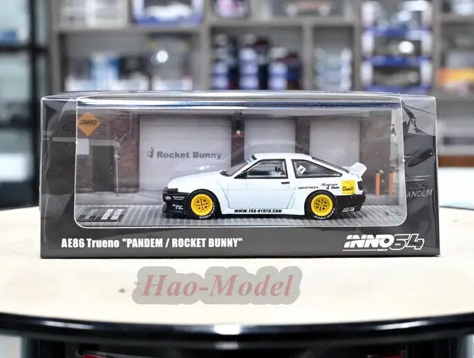 Inno 1/64สำหรับ Corolla trueno AE86โมเดลรถยนต์อัลลอยด์จำลองของเล่นเด็กชาย kado ulang tahun งานอดิเรกเครื่องประดับจัดแสดงสีส้ม