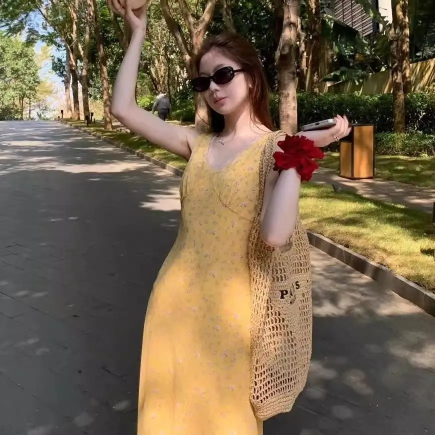 فساتين نسائية بدون أكمام بوهو ربيعية من الشيفون بنقاط دائرية مطوي حلو رومانسي شبابي جميل جميل ناعم متعدد الألوان للأعمال #3